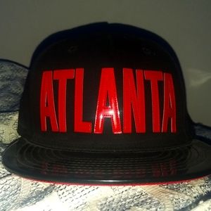 Black and red Atlanta hat